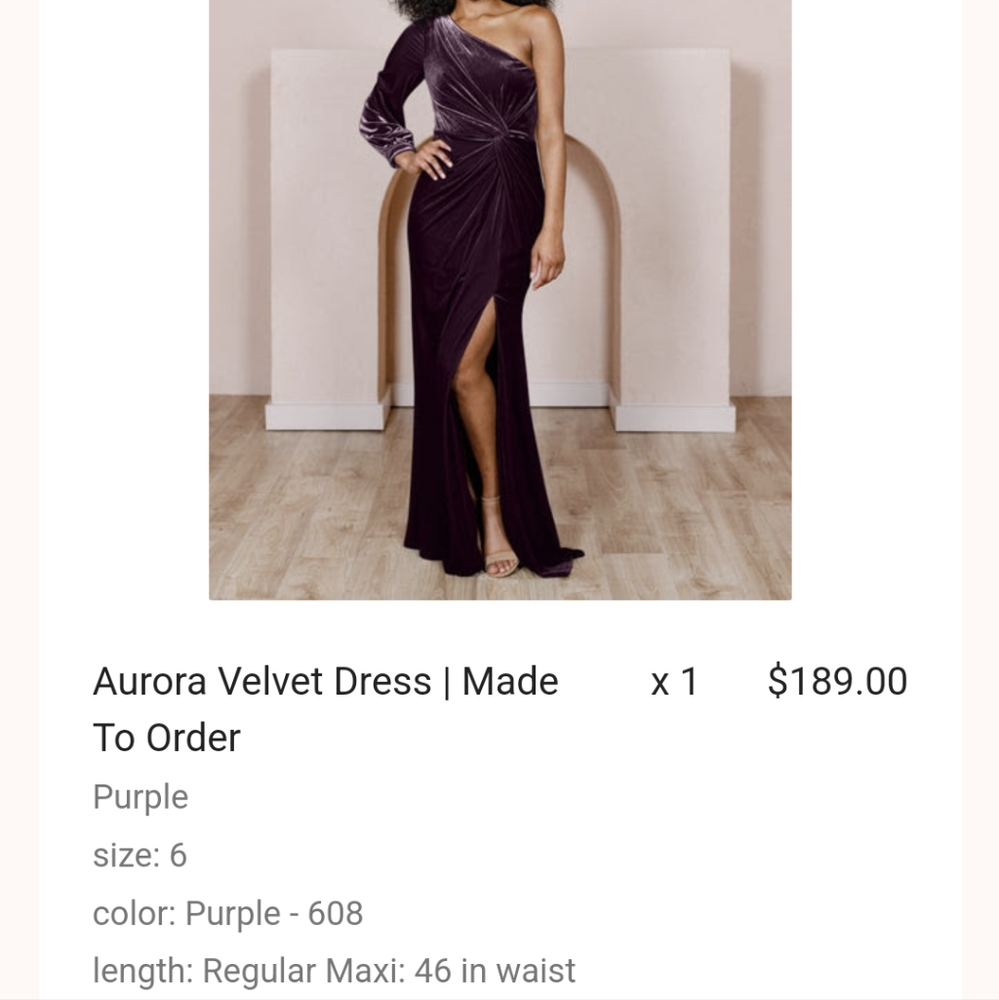 Aurora Velvet Dress Purple